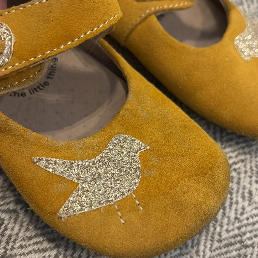 Livie & Luca gold suede shoes size 12-18 mths
